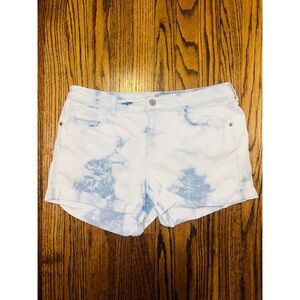 Old Navy Jean Cuffed Shorts Tie Dye Size 12 Light Wash Blue
